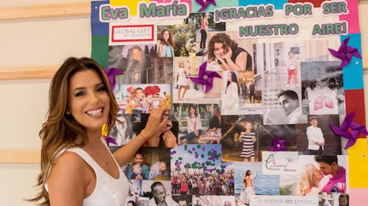 Eva Longoria en una de sus visitas a la fundación en Marbella