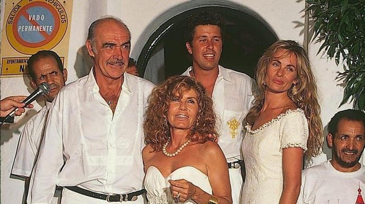 Sean Connery con su esposa en Marbella