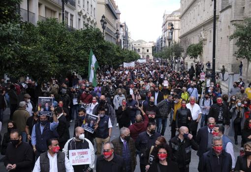 Protestas de los hosteleros en Sevilla