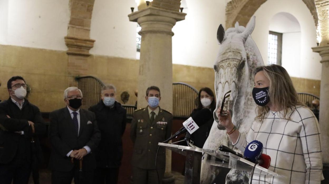 Isabel Albás, en la presentación de la campaña en las Caballerizas Reales de Córdoba