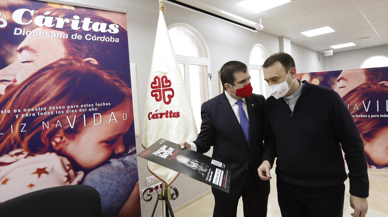 El director de Cáritas y el delegado diocesano, este martes