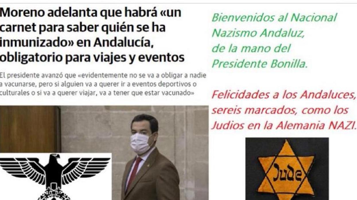 Mensaje lanxzado desde la cuenta de Vox Estepona