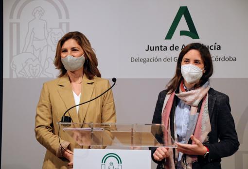 Alicia Martínez y Cristina Casanueva en su comparecencia de este jueves