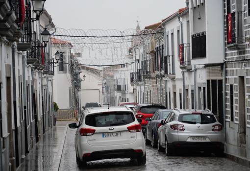 Calle vacía en Añora el viernes 8 de enero de 2021