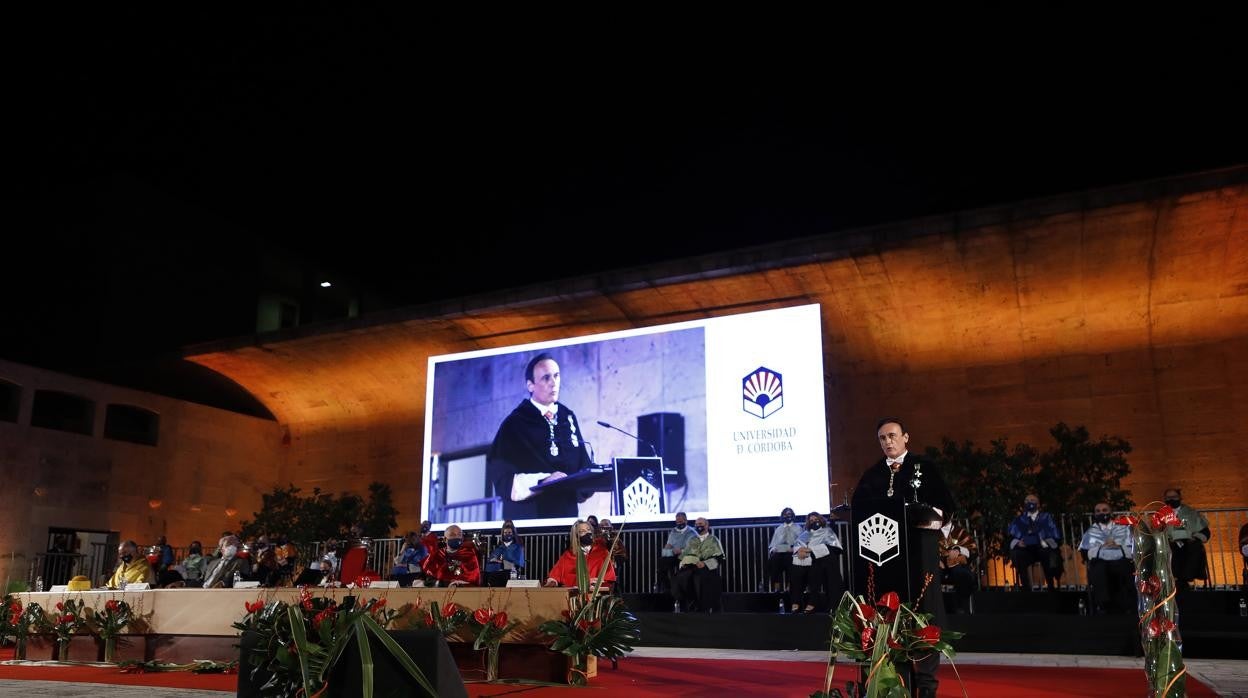 El rector de la Universidad de Córdoba, José Carlos Gómez Villamandos, durante un acto reciente