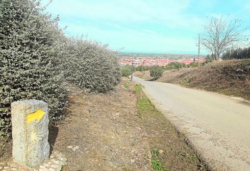 Una señal del Camino Mozábarabe en el Norte de Córdoba