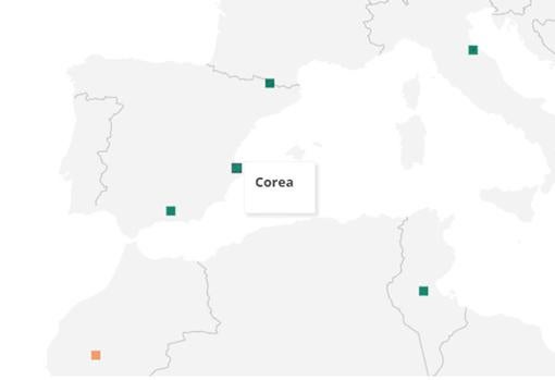 Corea, según el mapa europeo, está en el Levante español