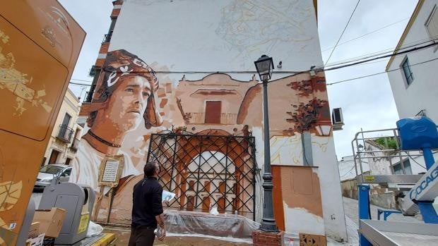 Un mural gigantesco homenajea los carnavales de Cádiz y Aguilar de la Frontera