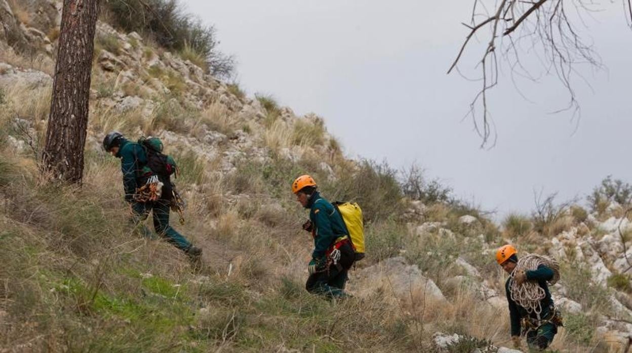 Miembros de la Guardia Civil en un operativo de rescate en la montaña