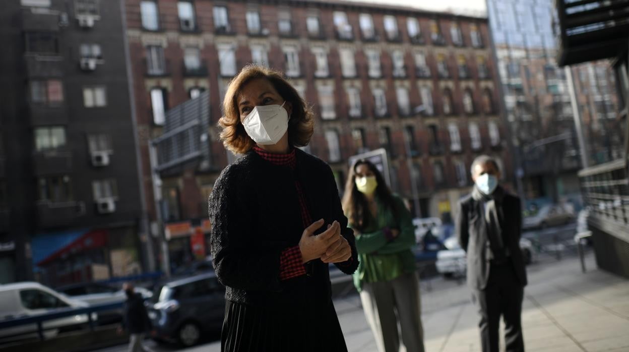 La vicepresidenta, este miércoles en Madrid