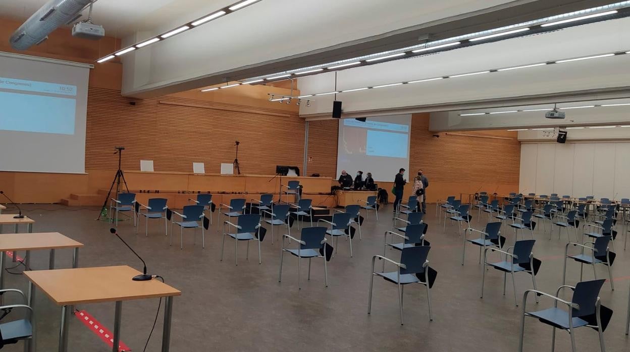 Sala habilitada en el Palacio de Congresos de Aguadulce para la celebración del macrojuicio Poniente.