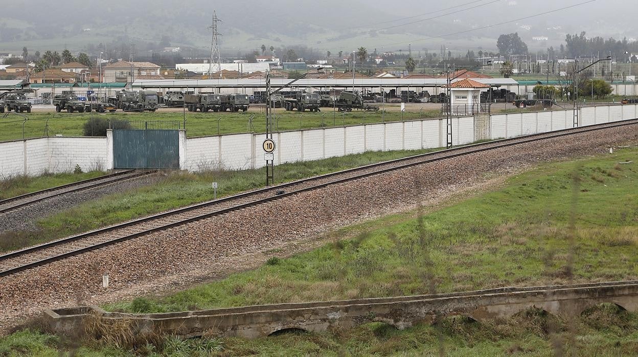 Imagen del parque 'Ruedas 2' del Ejército en el Higuerón que se integrará en la base logística