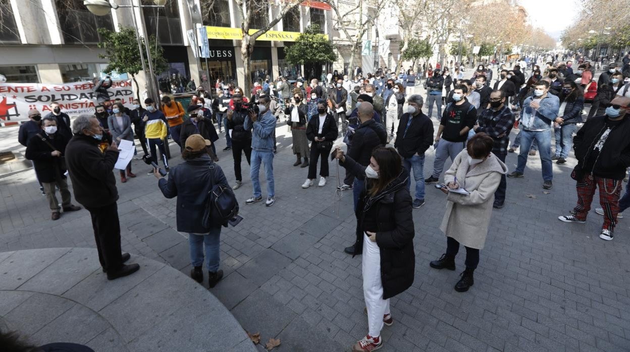 Manifestación en Córdoba en apoyo al rapero Hasel