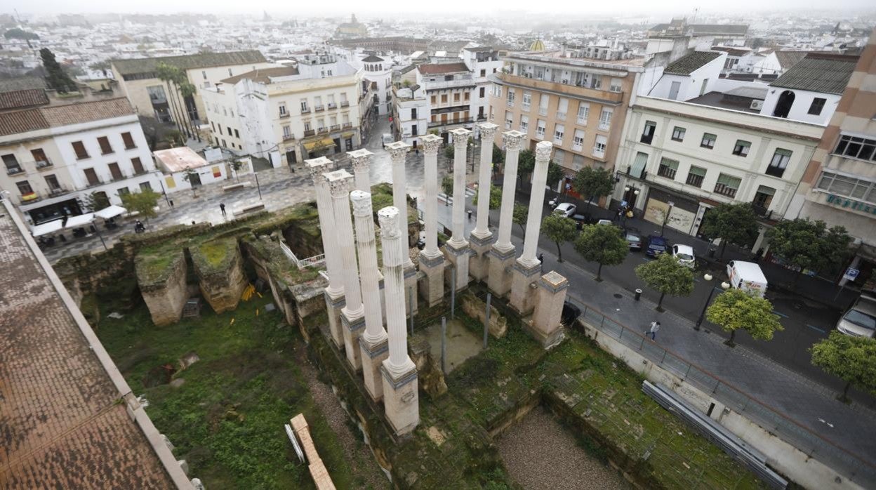 Estado que presenta el Templo Romano, con sus obras inconclusas