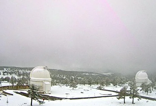 La nieve ha llegado al Observatorio Astronómico de Calar Alto.