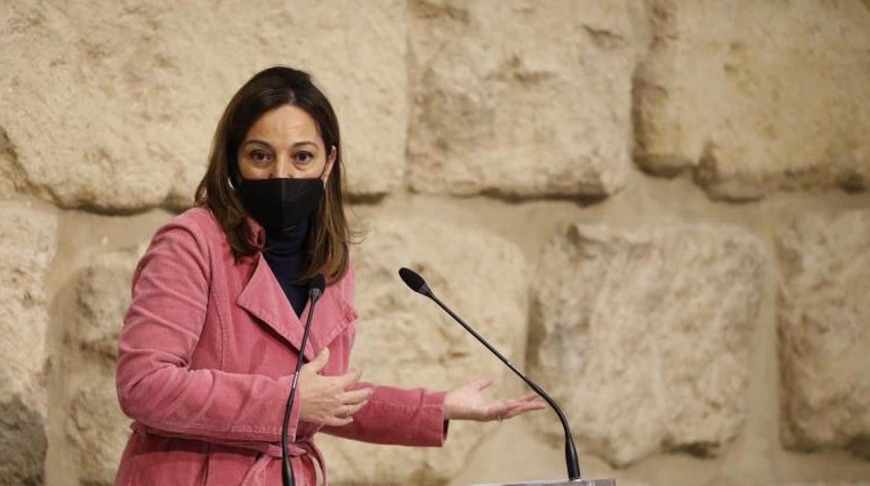 La alcaldesa de Córdoba, Isabel Ambrosio, en su última rueda de prensa en el Ayuntamiento