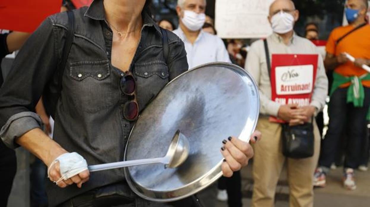 Protesta del sector de la hostelería en Málaga