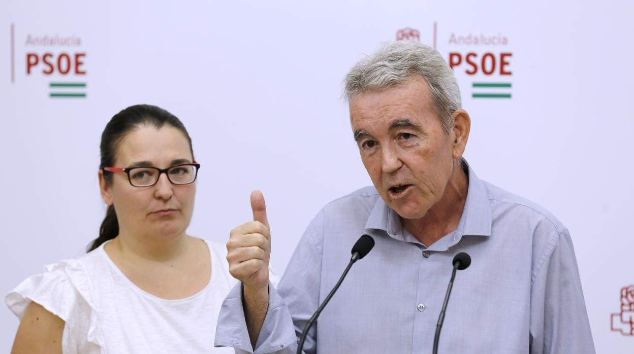 Mellado, en su última comparecencia en el PSOE, en 2017