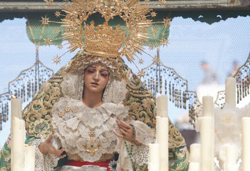 La Virgen de la Esperanza, el último Domingo Ramos en que procesionó, en 2019