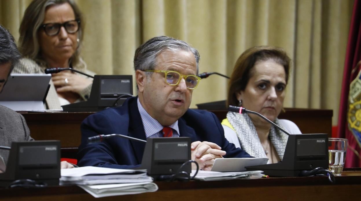 El edil de Hacienda, Salvador Fuentes (PP), durante un Pleno