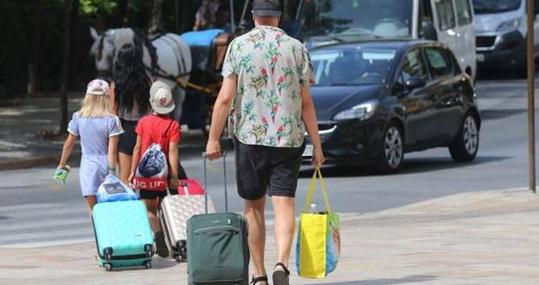 Turistas en el centro de Málaga antes de la pandamia