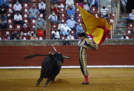 Roca Rey, en el festejo mixto del sábado en el que cortó una oreja