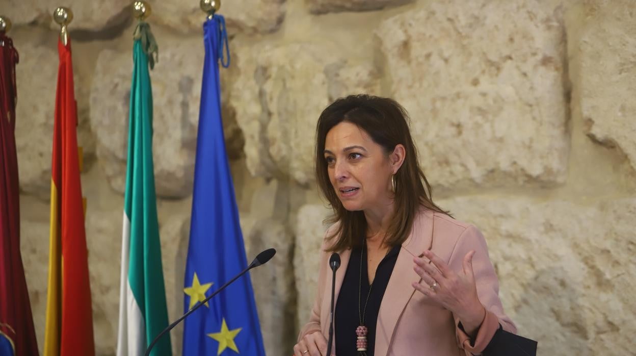 Isabel Ambrosio, durante una comparecencia en el Ayuntamiento de Córdoba