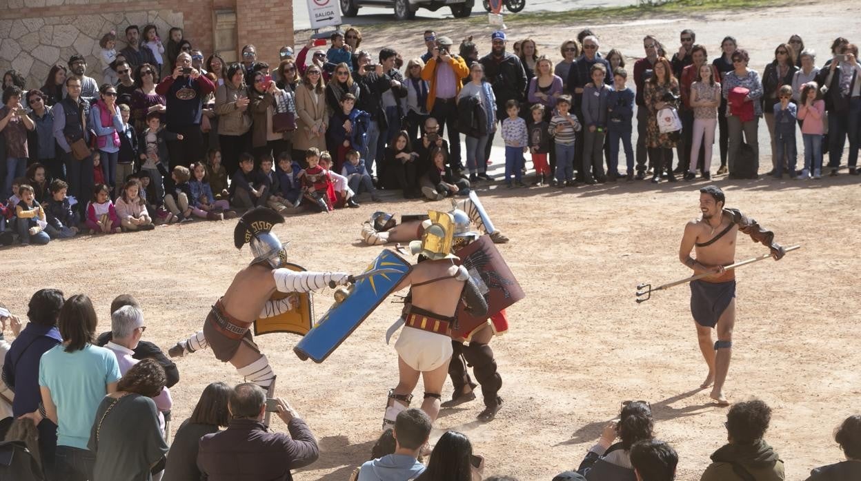 Escenificación de una lucha de gladiadores dentro del programa Kalendas de 2019