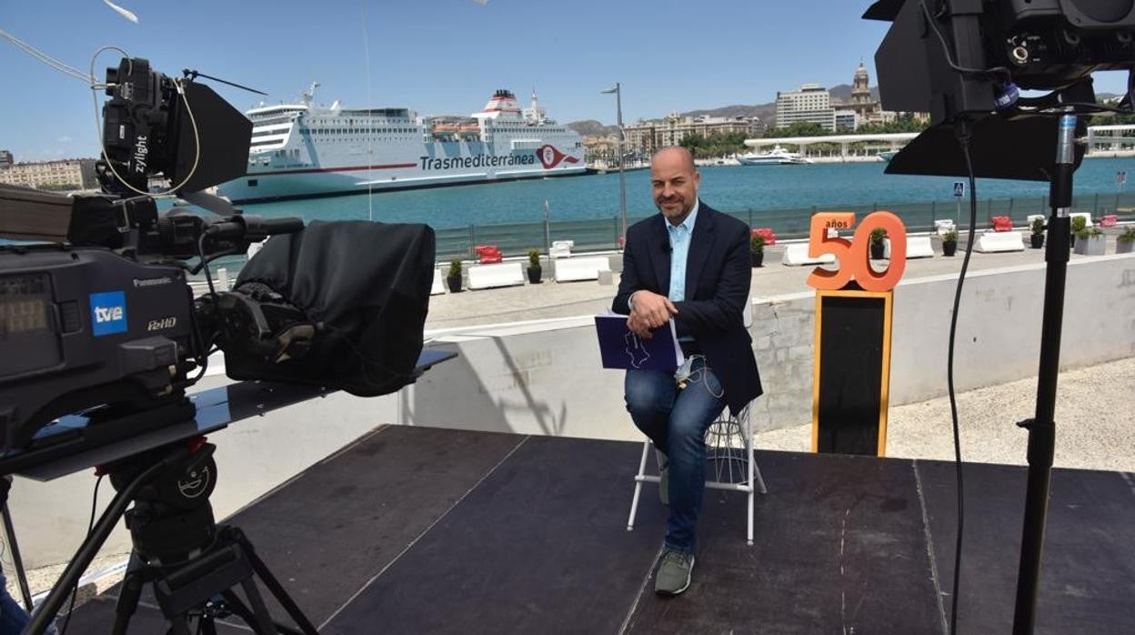 Ricardo Romero, este lunes en el Muelle Uno del Puerto de Málaga