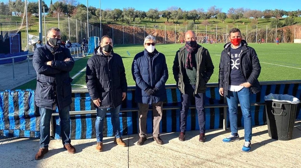 Manuel Torrejimeno, Pablo Lozano, Rafael Jaén, Pedro Benítez y Martín Torralbo en La Asomadilla