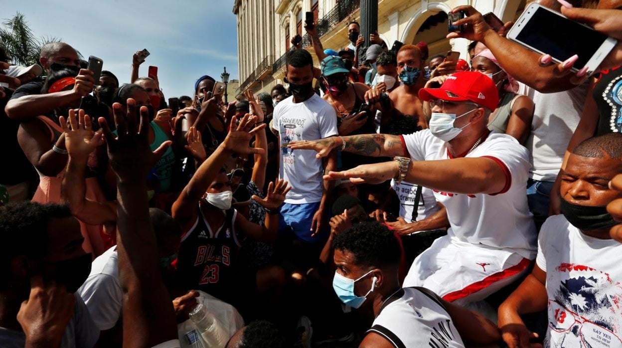 Participantes en una de las protestas que tuvieron lugar este mes en La Habanda contra el Gobierno cubano