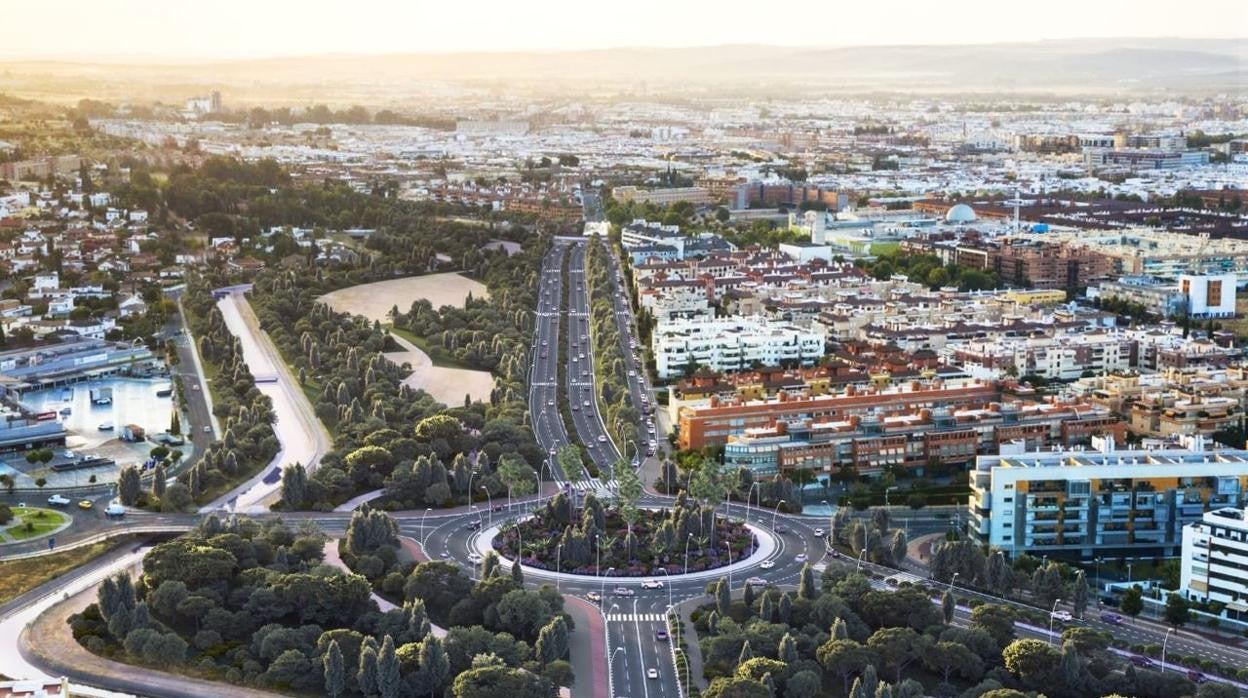 Infografía que recrea el futuro de la Ronda Norte de Córdoba