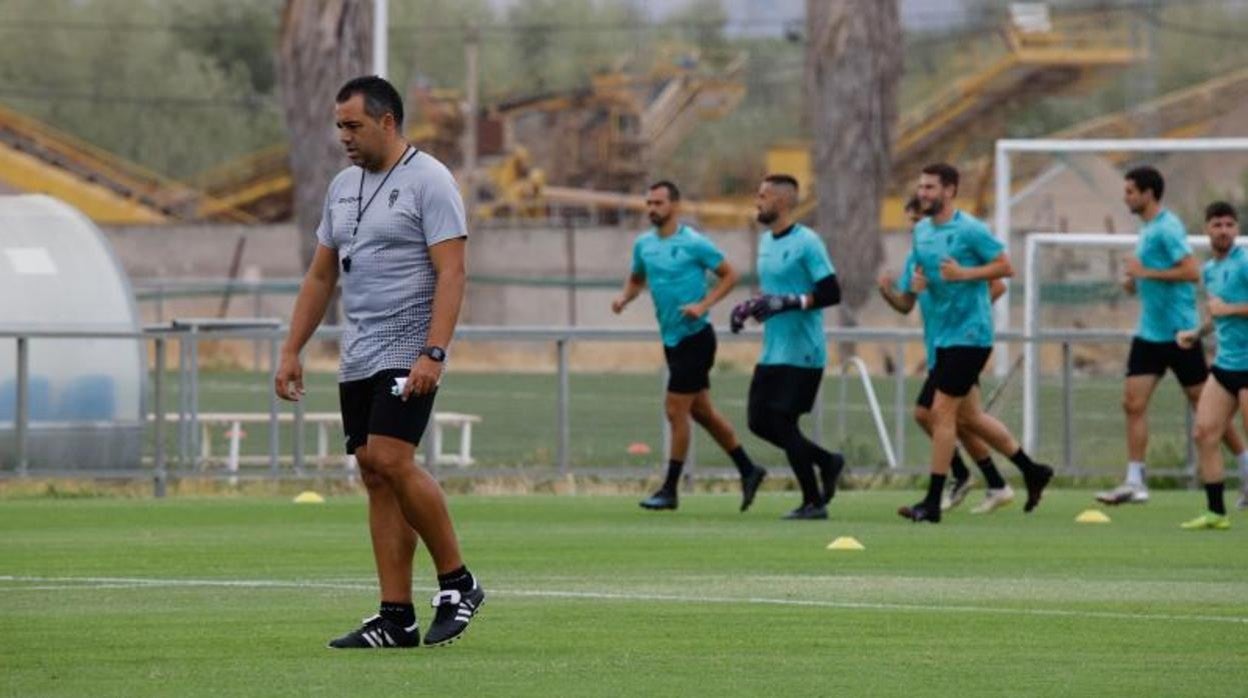 Germán Crespo, durante un entrenamiento del Córdoba