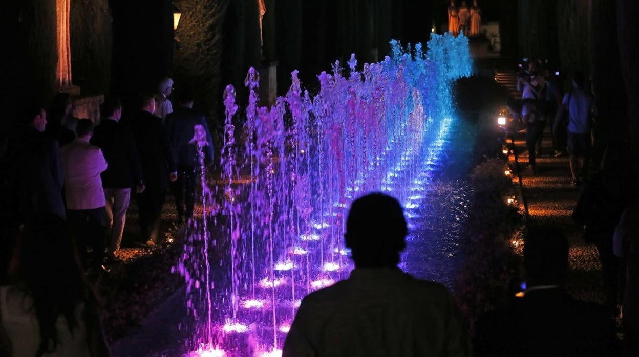 Imagen de la reapertura en septiembre de 2017 del espectáculo audiovisual nocturno del Alcázar