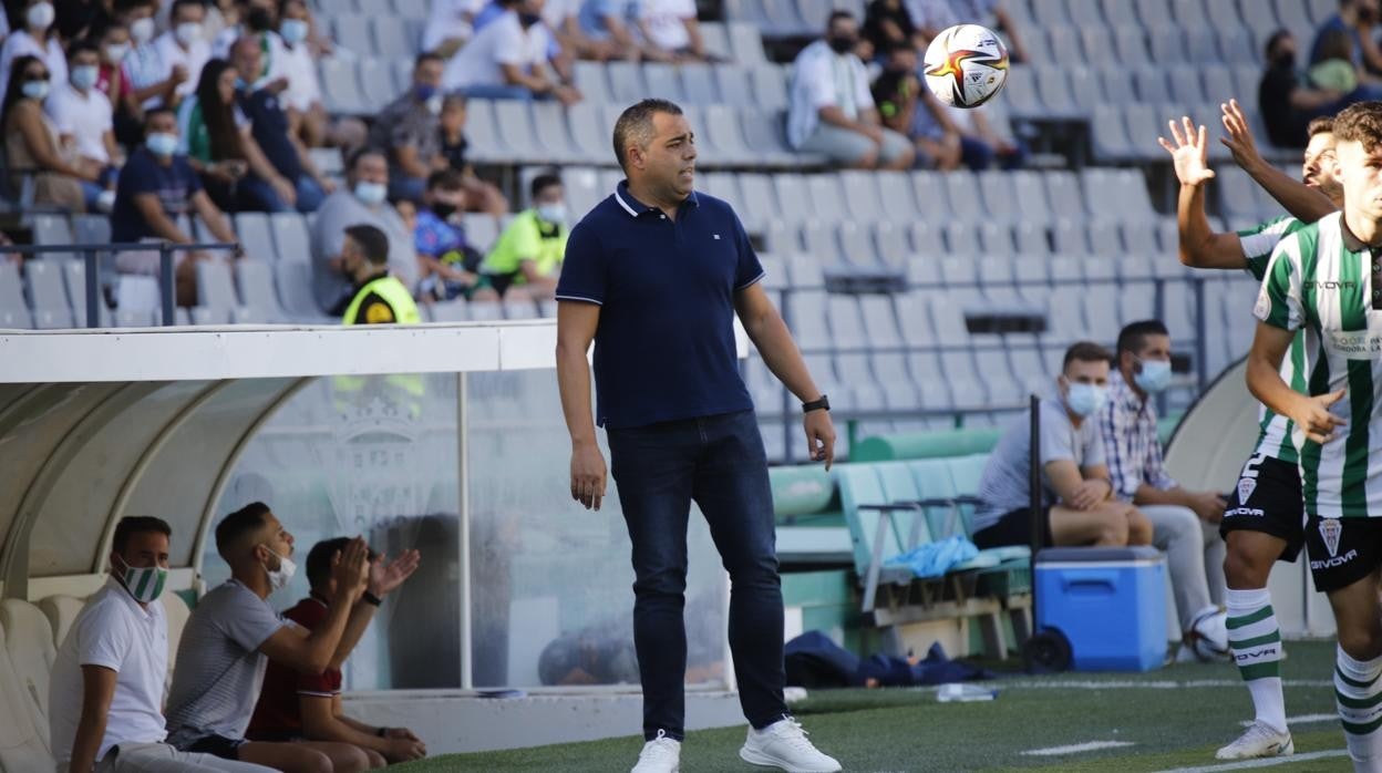 Germán Crespo en el partido ante el Don Benito