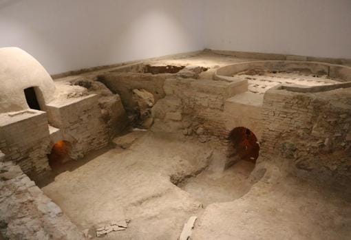 Detalle de uno de los hornos empleados en la 'factoría' alfarera romana de Los Tejares