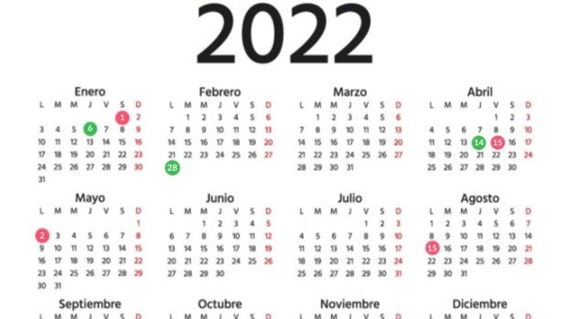 Calendario laboral Andalucía 2022: Así caen los días festivos y puentes