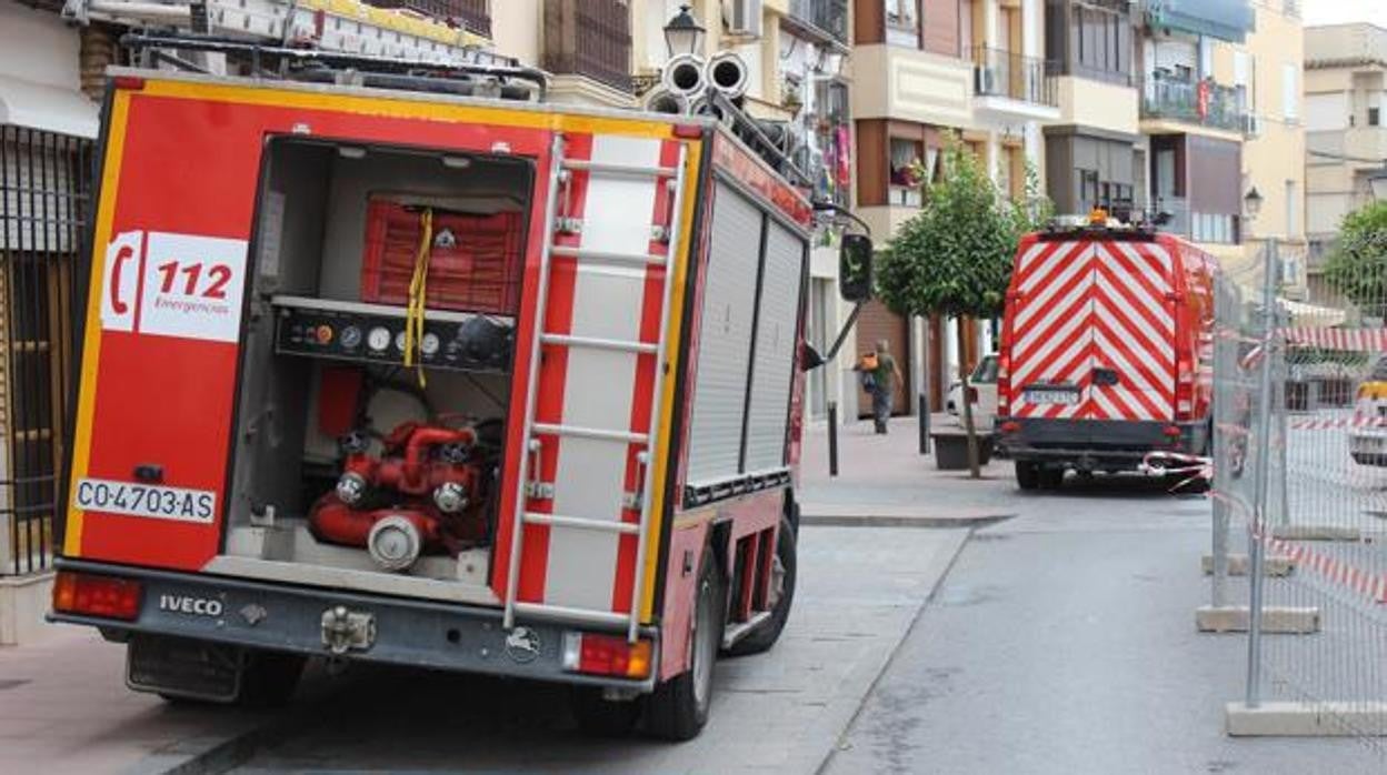 Camiones de bomberos en una imagen de archivo