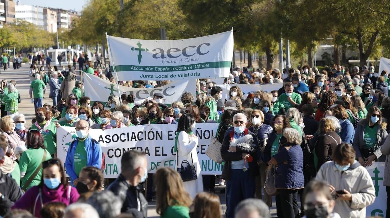 Un momento de la marcha duante la mañana del domingo