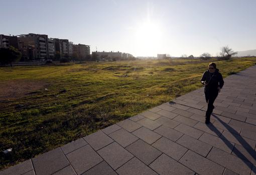 Una mujer en la zona donde estará el Parque del Canal