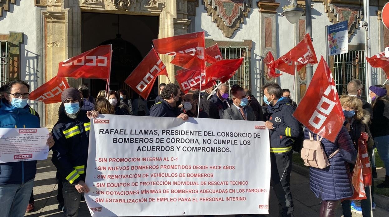 Protesta de los bomberos