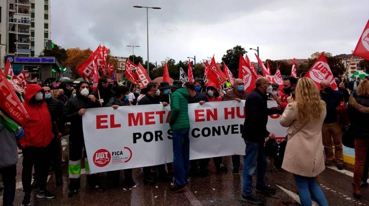 Imagen de la manifestación de Algeciras por el convenio del metal