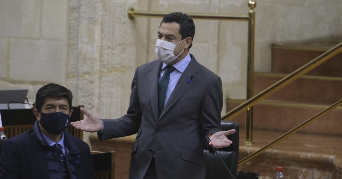 Moreno, durante la interpelación de Vox en la sesión de control del Parlamento