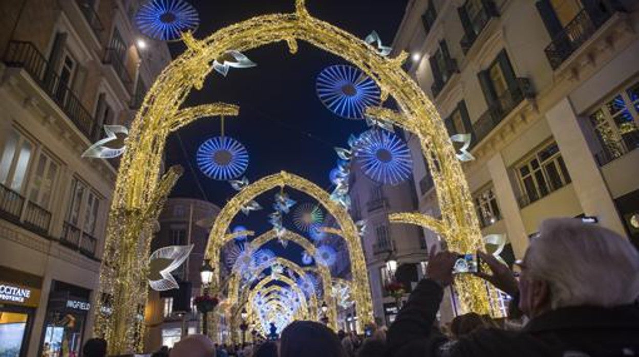 Luces de Navidad en la calle Larios de Málaga