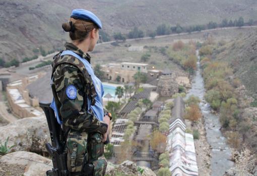 Un casco azul de España en el Líbano