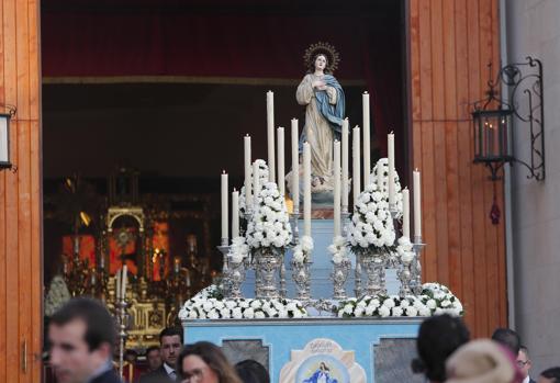 La Inmaculada de la Sagrada Cena, durante la procesión de la octava del Corpus