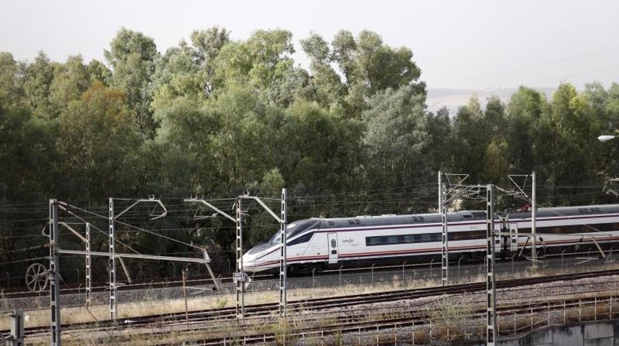 Un tren de alta velocidad a su paso por la estación de El Higuerón en agosto de este año