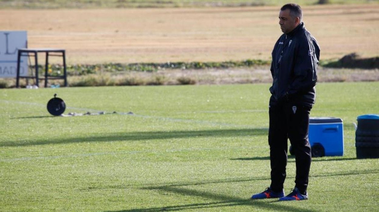 Germán Crespo durante un entrenamiento del Córdoba CF