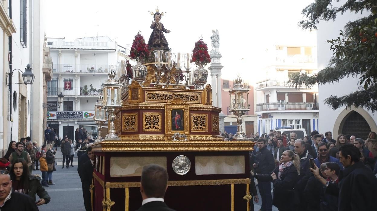 El Niño Jesús de la Compañía, durante su procesión del 2 de enero de 2019