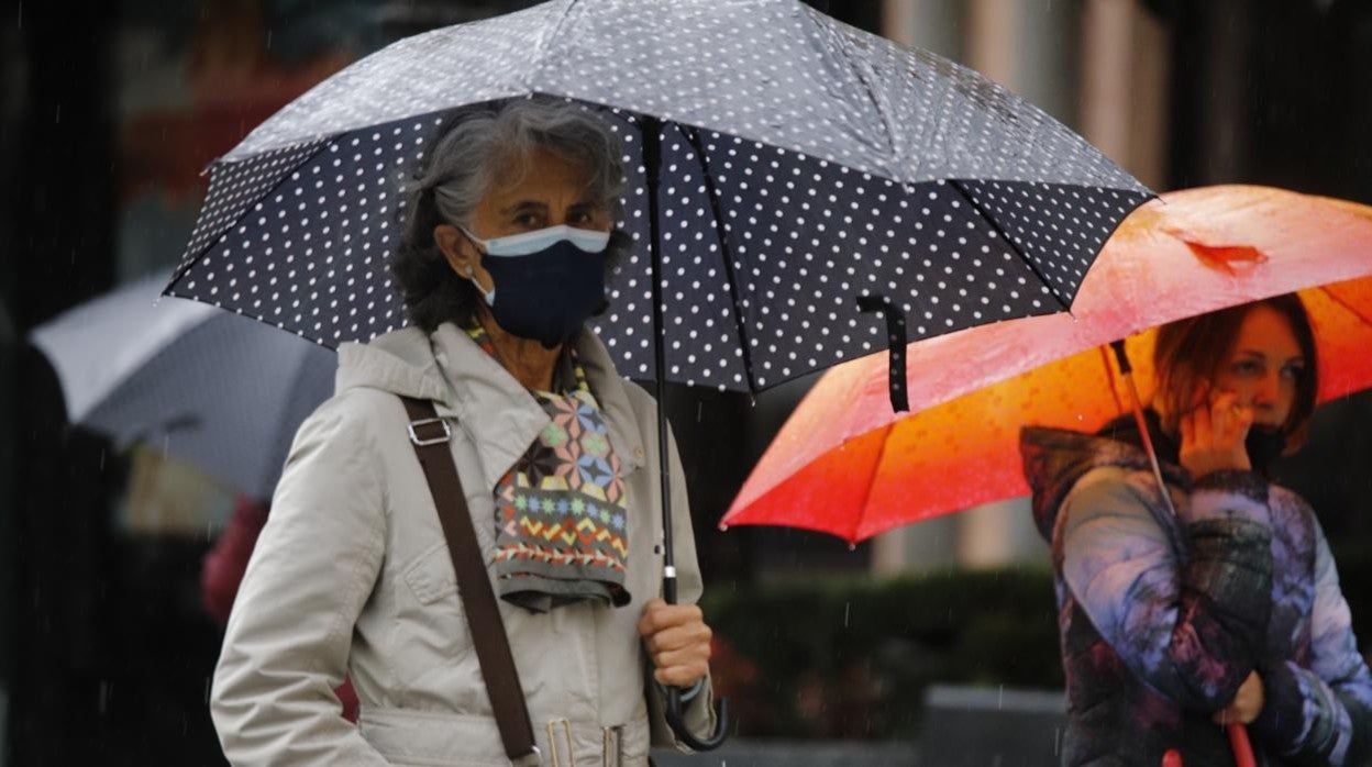 Transeúntes con las mascarillas por Córdoba